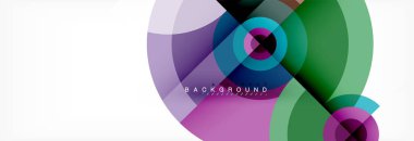 En az geometrik daireler ve üçgenler soyut arka plan, techno modern tasarımı, afişi şablonu