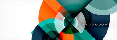En az geometrik daireler ve üçgenler soyut arka plan, techno modern tasarımı, afişi şablonu