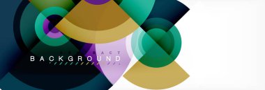 Modern tasarım, kapak, şablon, broşür, el ilanı için üçgen şekiller ile arka plan daire.