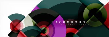 Yuvarlak şekiller arka plan vektör. Trendy daire şekiller kompozisyon vektör