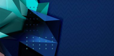Renkli geometrik arka plan, en az düzeyde soyutlama tasarım mozaik tarzı 3d şekil ile