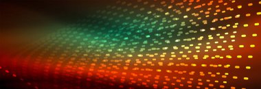 Işık parçacıkları karanlık neon uzayda parlayan, magic kızdırma parlak arka plan