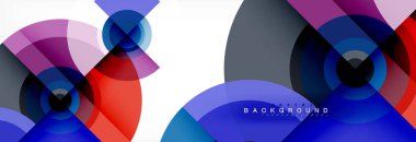 En az geometrik daireler ve üçgenler soyut arka plan, techno modern tasarımı, afişi şablonu
