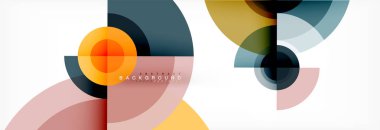 En az geometrik daireler ve üçgenler soyut arka plan, techno modern tasarımı, afişi şablonu