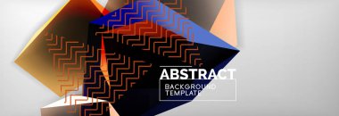 Üçgen 3d geometrik şekiller kompozisyon, arka plan