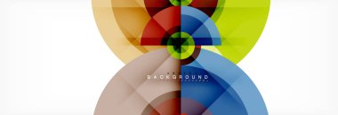 En az geometrik daireler ve üçgenler soyut arka plan, techno modern tasarımı, afişi şablonu