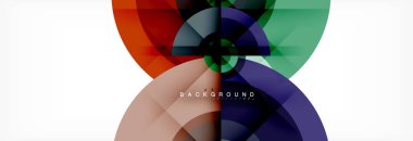 En az geometrik daireler ve üçgenler soyut arka plan, techno modern tasarımı, afişi şablonu