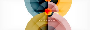 En az geometrik daireler ve üçgenler soyut arka plan, techno modern tasarım, poster şablonu, vektör tasarımı