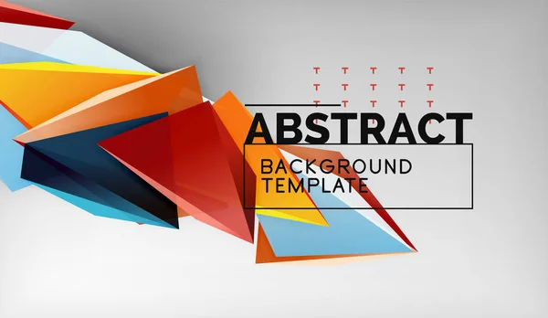 Abstract color triangles geometric background. Mosaic triangular low poly style — Stock Vector