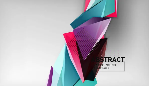 Triangles de couleur abstraits fond géométrique. Mosaïque triangulaire bas style poly — Image vectorielle