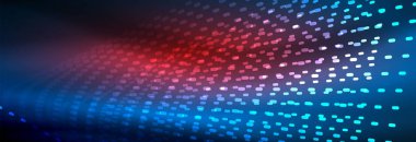 Işık parçacıkları karanlık neon uzayda parlayan, magic kızdırma parlak arka plan