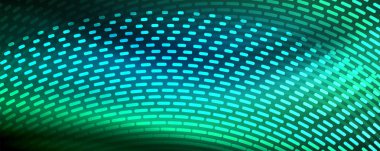 Işık parçacıkları karanlık neon uzayda parlayan, magic kızdırma parlak arka plan