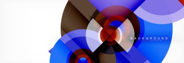 En az geometrik daireler ve üçgenler soyut arka plan, techno modern tasarımı, afişi şablonu