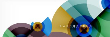 En az geometrik daireler ve üçgenler soyut arka plan, techno modern tasarımı, afişi şablonu