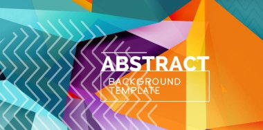 Renkli geometrik arka plan, en az düzeyde soyutlama tasarım mozaik tarzı 3d şekil ile