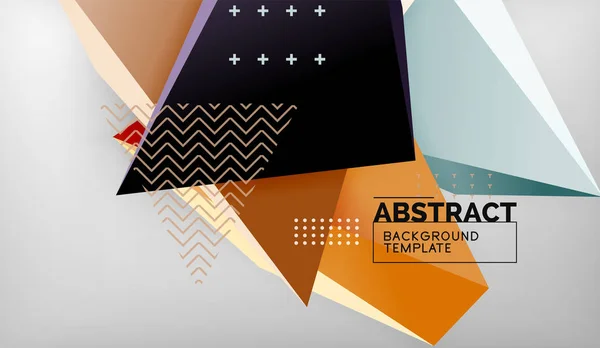 Abstract color triangles geometric background. Mosaic triangular low poly style — Stock Vector