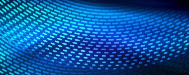 Işık parçacıkları karanlık neon uzayda parlayan, magic kızdırma parlak arka plan