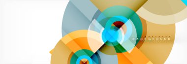 En az geometrik daireler ve üçgenler soyut arka plan, techno modern tasarımı, afişi şablonu