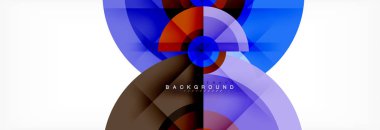 En az geometrik daireler ve üçgenler soyut arka plan, techno modern tasarımı, afişi şablonu