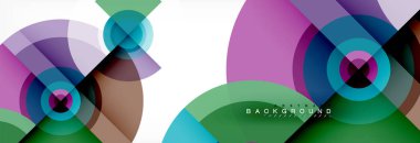 En az geometrik daireler ve üçgenler soyut arka plan, techno modern tasarımı, afişi şablonu