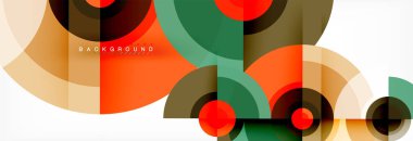 En az geometrik daireler ve üçgenler soyut arka plan, techno modern tasarımı, afişi şablonu