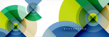 En az geometrik daireler ve üçgenler soyut arka plan, techno modern tasarımı, afişi şablonu