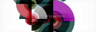 Yuvarlak şekiller arka plan vektör. Trendy daire şekiller kompozisyon vektör