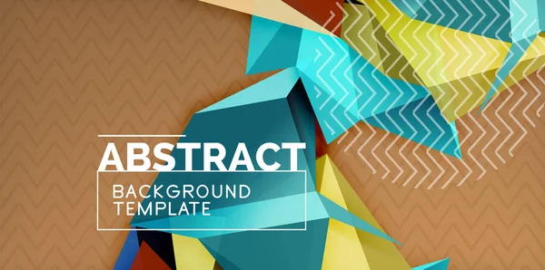 Bajo diseño de poli 3d triangular forma de fondo, plantilla de diseño abstracto de mosaico — Vector de stock