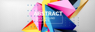 3D poligonal şekil geometrik arka plan, üçgen modern soyut kompozisyon