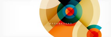 En az geometrik daireler ve üçgenler soyut arka plan, techno modern tasarımı, afişi şablonu