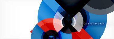 En az geometrik daireler ve üçgenler soyut arka plan, techno modern tasarımı, afişi şablonu