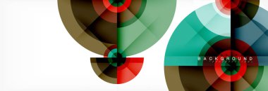 En az geometrik daireler ve üçgenler soyut arka plan, techno modern tasarımı, afişi şablonu