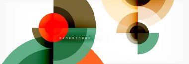 En az geometrik daireler ve üçgenler soyut arka plan, techno modern tasarımı, afişi şablonu