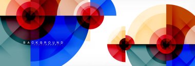 En az geometrik daireler ve üçgenler soyut arka plan, techno modern tasarımı, afişi şablonu