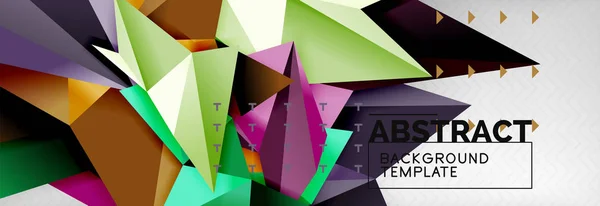 Abstrakter Hintergrund, fliegende Farbe geometrische Dreiecke Komposition auf Grau — Stockvektor