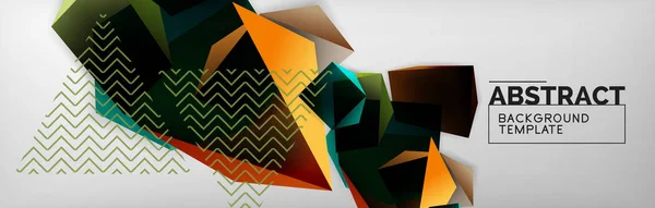 Composition triangulaire de formes géométriques 3D, fond abstrait — Image vectorielle