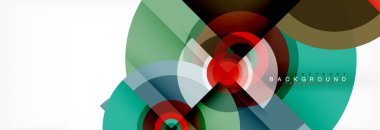En az geometrik daireler ve üçgenler soyut arka plan, techno modern tasarımı, afişi şablonu