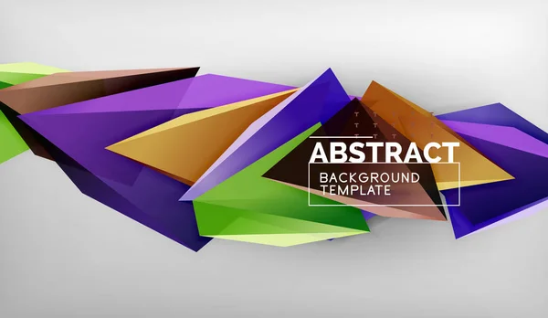 3D triangel geometriska bakgrundsdesign, moderna affisch mall — Stock vektor