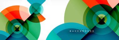 En az geometrik daireler ve üçgenler soyut arka plan, techno modern tasarımı, afişi şablonu