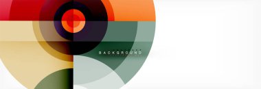 En az geometrik daireler ve üçgenler soyut arka plan, techno modern tasarımı, afişi şablonu