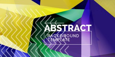 Vektör üçgen 3d geometrik şekiller arka plan, modern afiş tasarımı