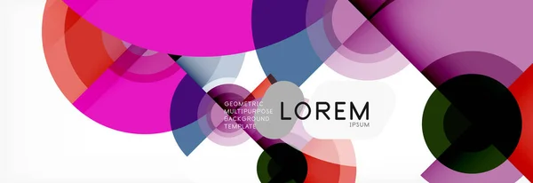 Ronde vormen vector abstracte achtergrond. Trendy cirkel vormen samenstelling vector — Stockvector