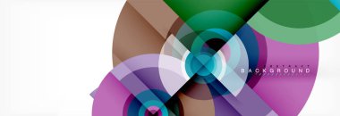 En az geometrik daireler ve üçgenler soyut arka plan, techno modern tasarımı, afişi şablonu