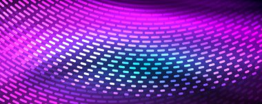 Işık parçacıkları karanlık neon uzayda parlayan, magic kızdırma parlak arka plan