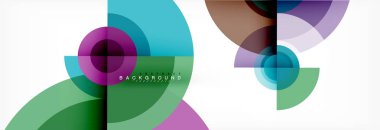 En az geometrik daireler ve üçgenler soyut arka plan, techno modern tasarımı, afişi şablonu