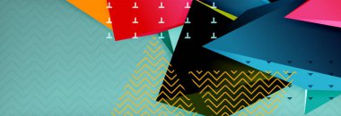 Arka plan, renkli en az soyut üçgen kompozisyon