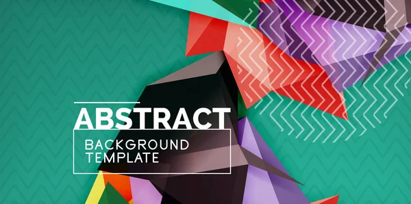 Color geometric abstract background, minimal abstraction design with mosaic style 3d shape — Stock Vector