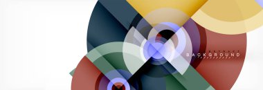 En az geometrik daireler ve üçgenler soyut arka plan, techno modern tasarımı, afişi şablonu