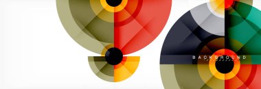 En az geometrik daireler ve üçgenler soyut arka plan, techno modern tasarımı, afişi şablonu