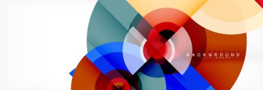 En az geometrik daireler ve üçgenler soyut arka plan, techno modern tasarımı, afişi şablonu